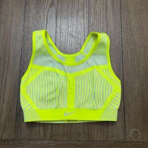 Nike Fe/nom flyknit sports bra volt yellow Sz. S